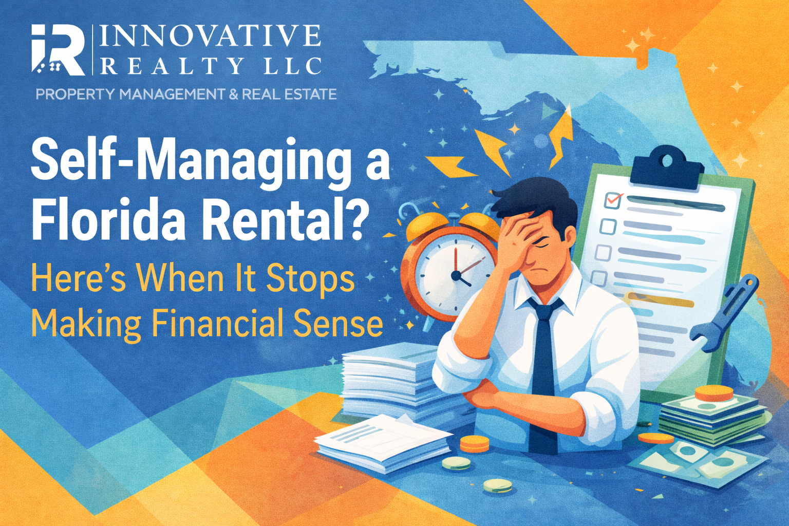Stressed rental manager in Florida